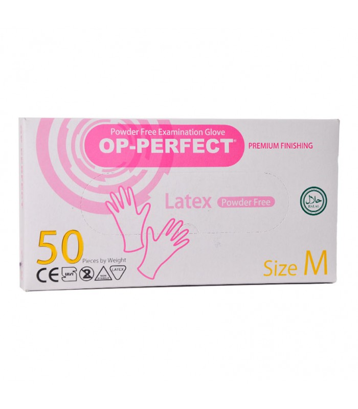 دستکش رزمریم اوپی پرفکت پریمیوم لاتکس بدون پودر - سایز متوسط - ۵۰ عددی