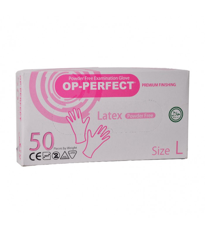 دستکش رزمریم اوپی پرفکت پریمیوم لاتکس بدون پودر - سایز بزرگ - ۵۰ عددی
